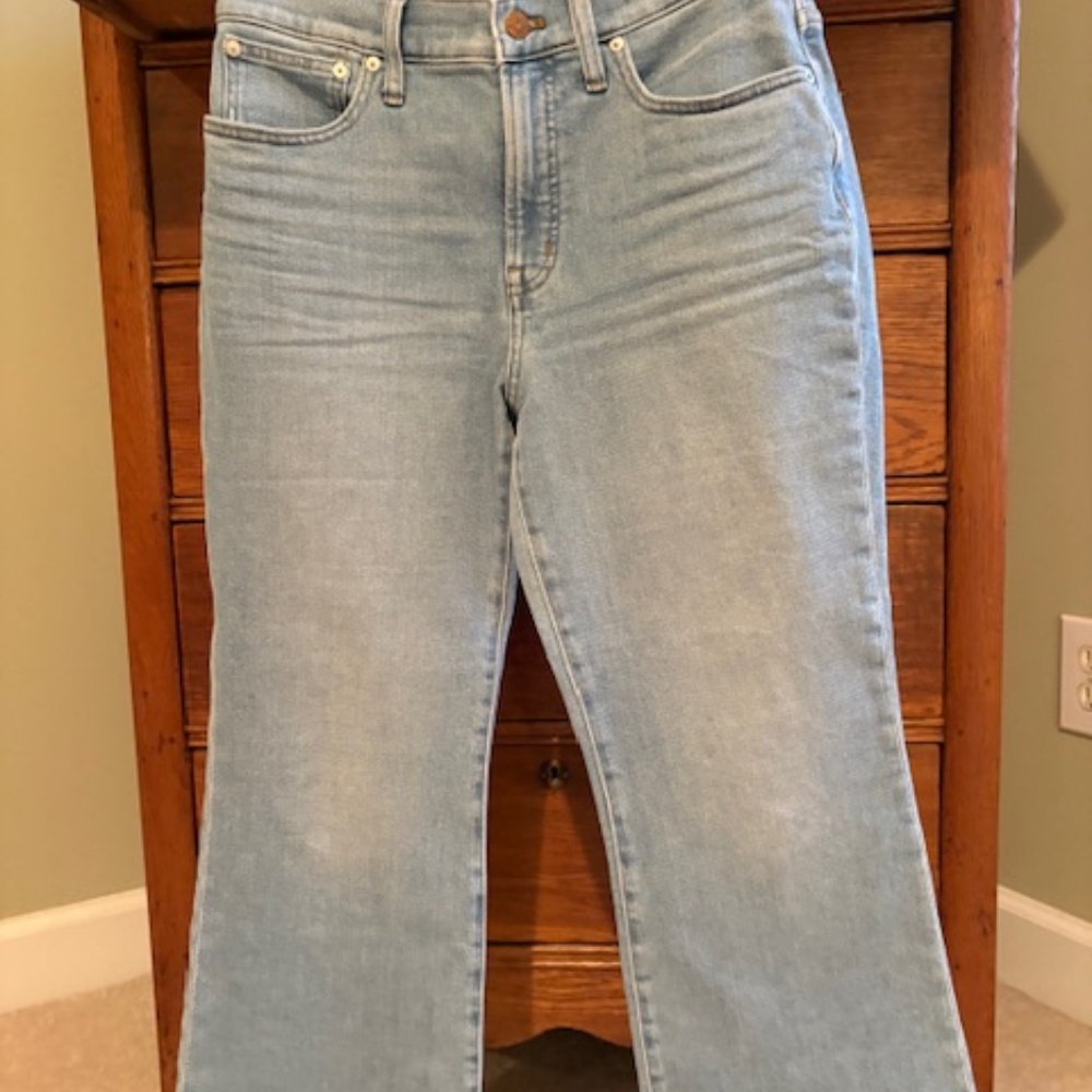 Madewell Perfect Vintage Flare Crop Jean, sz 28 Petite, Light wash